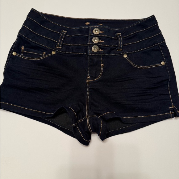 Blue Spice Pants - Blue Spice High Waist dark blue Denim Shorts